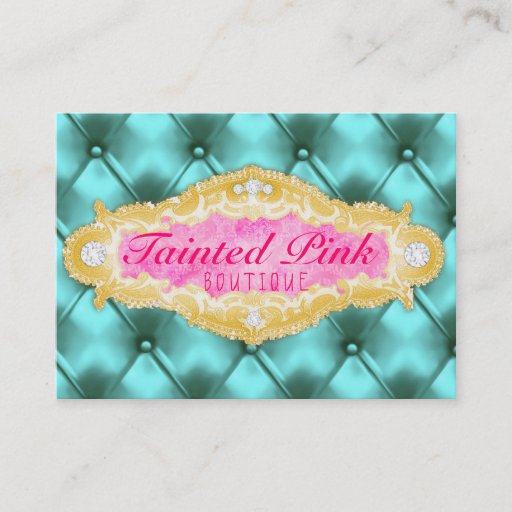 Customizable GC Tainted Pink &amp; Aqua Tuft Business Card Template