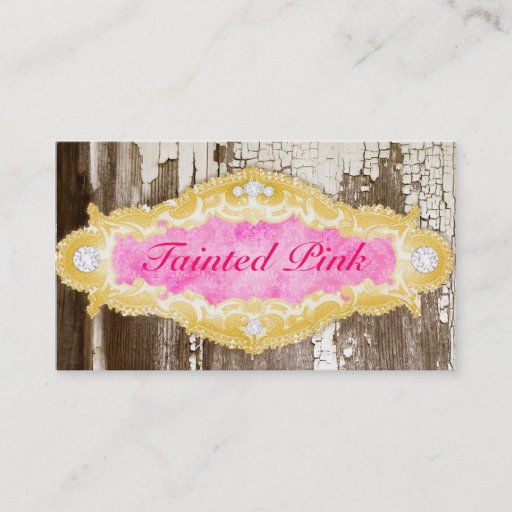 Customizable GC Tainted Pink Chipped Paint Business Cards