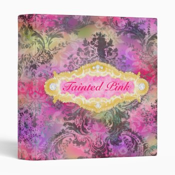 Gc Tainted Pink Colorful Damask Binder by TheGreekCookie at Zazzle