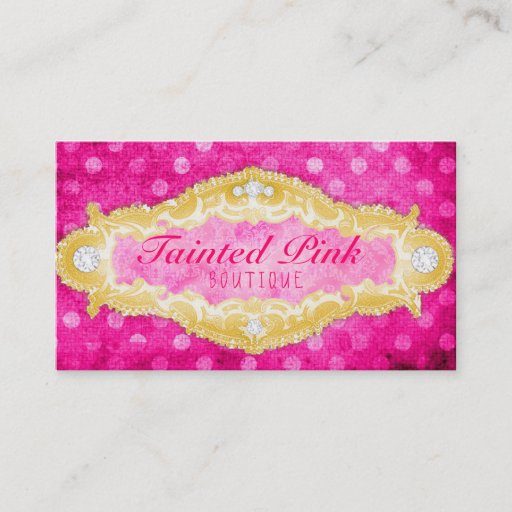 Customizable GC Tainted Pink &amp; Gold Polka Dots Business Cards