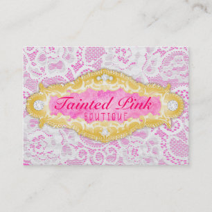 GC Tainted Pink Lace Business Card