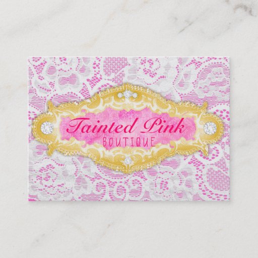 Customizable GC Tainted Pink Lace Business Cards