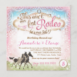 GC This Ain't Our First Rodeo Twins Invitation