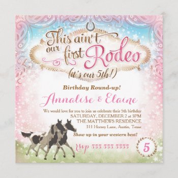 Gc This Ain't Our First Rodeo Twins Invitation by TheGreekCookie at Zazzle