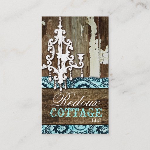 Customizable GC Trash to Treasure Chandelier Aqua Blue Business Card