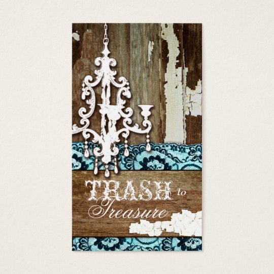GC | Trash to Treasure Chandelier Aqua Blue Business Card