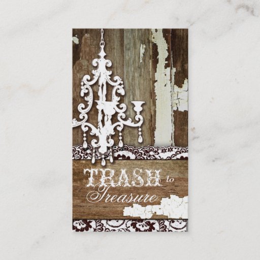 Customizable GC Trash to Treasure Chandelier Business Card Template