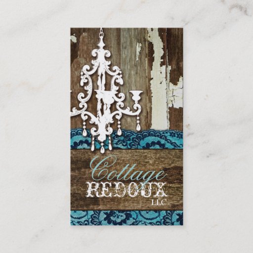 Customizable GC Trash to Treasure Chandelier Teal Business Card