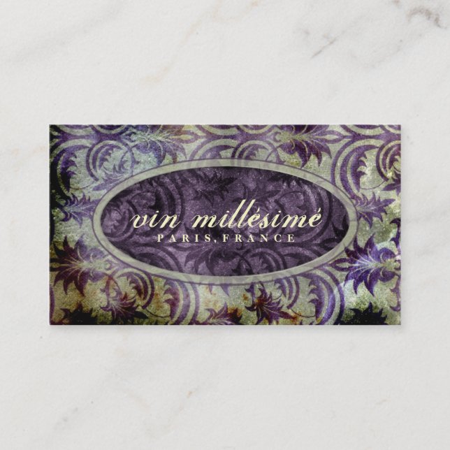 GC Vin Millésimé Golden Purple Darker Center Business Card (Front)