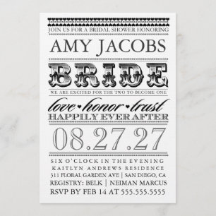 GC Vintage Bridal Shower Happily Ever After Invitation