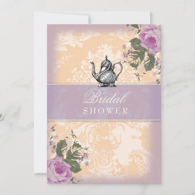 GC Vintage Bridal Shower Tea Party Invitation (Front)