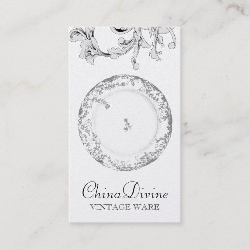 GC Vintage China Divine Silverware Business Card