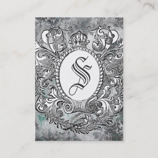 Customizable GC Vintage Crown Scroll Premium Pearl Paper Business Card Templates