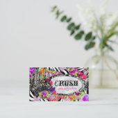 GC Vintage Lime Crush Charm Jungle Zebra Business Card (Standing Front)