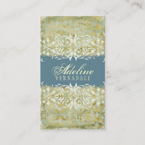 GC Vintage Melon Gold Muddy Blue Business Card Templates
