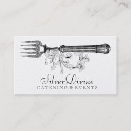 GC Vintage Silver Divine Silverware Business Card