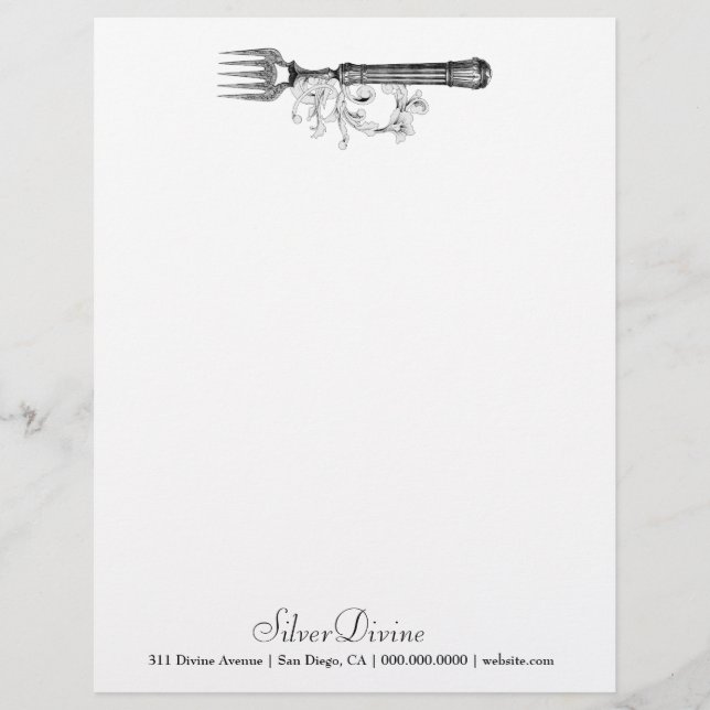 GC Vintage Silver Divine Silverware Letterhead (Front)