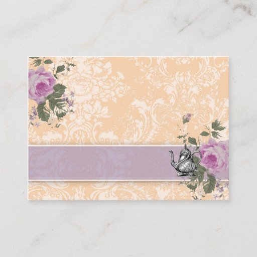 Customizable GC Vintage Tea Party Place Card to Fold Business Card