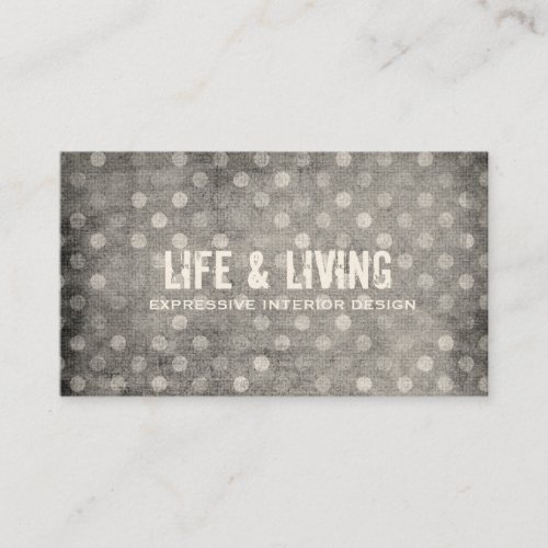 GC | Vintage Textured Gray Dots Business Card