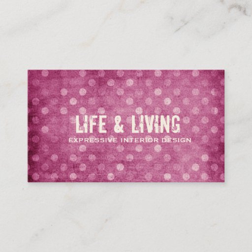 Customizable GC | Vintage Textured Pink Dots Business Card Template