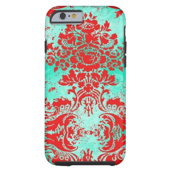 Gc Vintage Turquoise Red Phone Case by TheGreekCookie at Zazzle