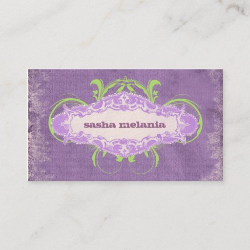 Customizable GC | Vivaciously Violet "Aged" Business Card Templates
