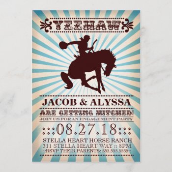 Gc Yeehaw Rodeo Engagement Party Invitation by TheGreekCookie at Zazzle