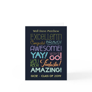 GCSE Exam Success Congratulations Personalised Card