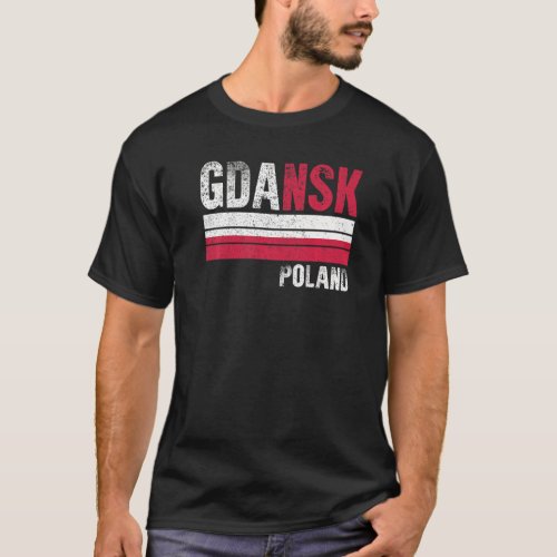 Gdansk Poland Flag Polish Mens Womens Kids T_Shirt