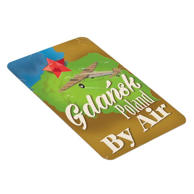 Gdańsk Poland vintage flight poster Magnet (Right Side)