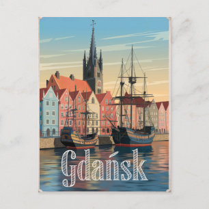 Gdansk Poland vintage Postcard
