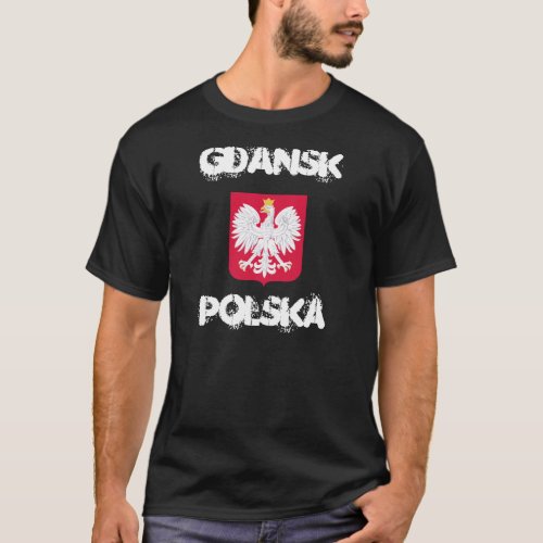 Gdańsk Polska Gdansk Poland with coat of arms T_Shirt