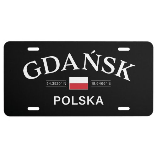 Gdansk Polska Poland Polish Coordinates License Plate