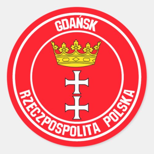 Gdańsk Round Emblem Classic Round Sticker