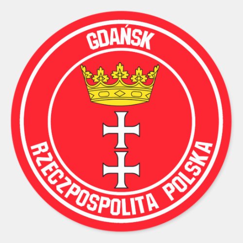 GdaÅsk Round Emblem Classic Round Sticker