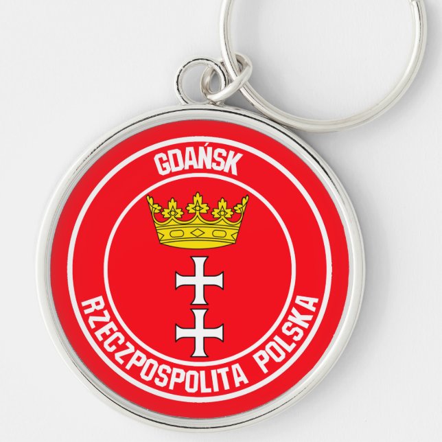 Gdańsk Round Emblem Keychain (Front)