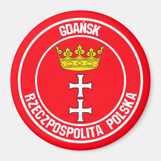 Gdańsk Round Emblem Magnet (Front)