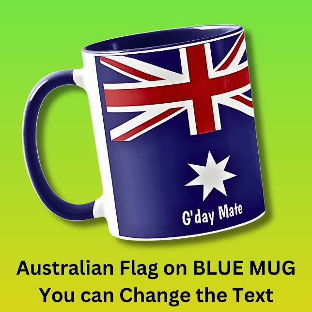 G'day Mate Australian Flag on Blue Combo Mug (Left)