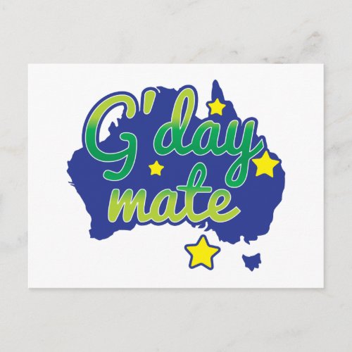 GDAY Mate Australian Greeting hello Postcard