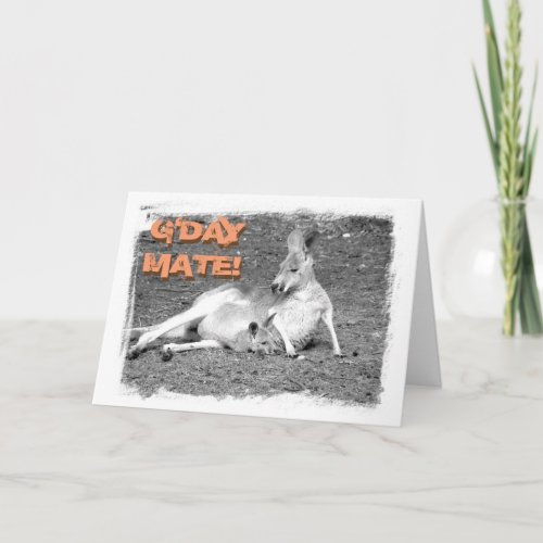 GDAY MATE Australian Kangaroo Greeting Card