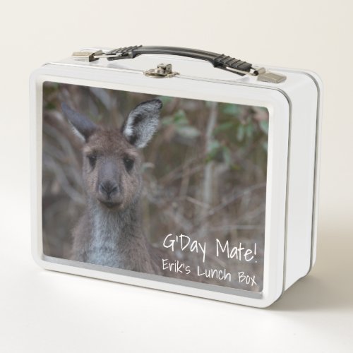 GDay Mate Personalized Cute Kangaroo Australia Metal Lunch Box