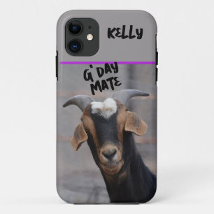 G'day mate smiling goat Customizable iPhone 11 Case