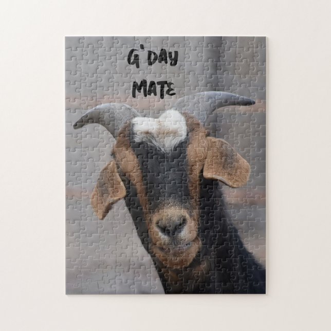 G'day mate smiling goat puzzle (Vertical)