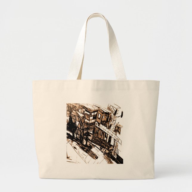 gdp fear large tote bag (Front)