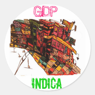 GDP INDICA CLASSIC ROUND STICKER