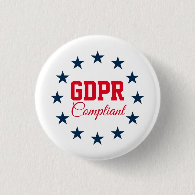 GDPR Compliant General Data Protection Regulation Button (Front)