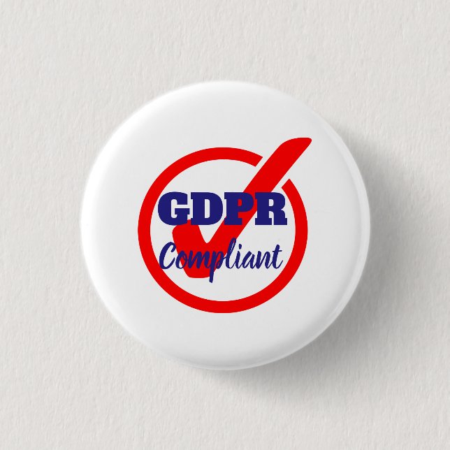 GDPR Compliant General Data Protection Regulation Button (Front)