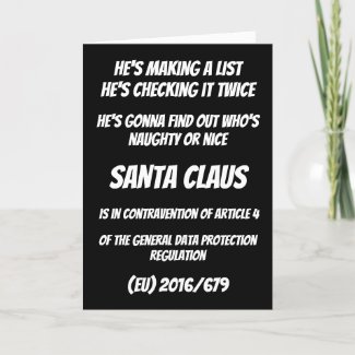 GDPR Santa Claus Naughty or Nice List Christmas Holiday Card