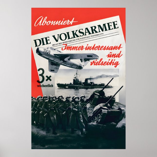 GDR Propaganda Poster The People's Army Vintage (Front)