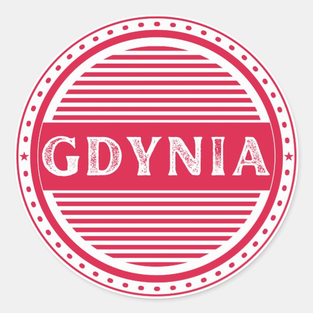 Gdynia City Pride Emblem – Polish Identity Classic Round Sticker (Front)